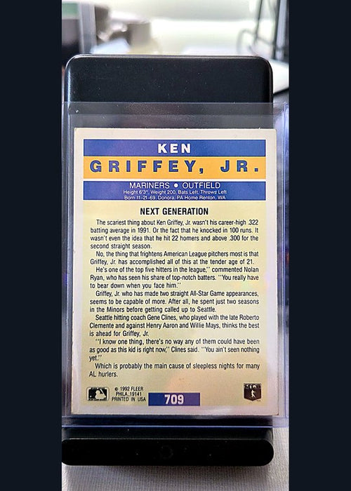 1992 Fleer Ken Griffey Jr. #710 back