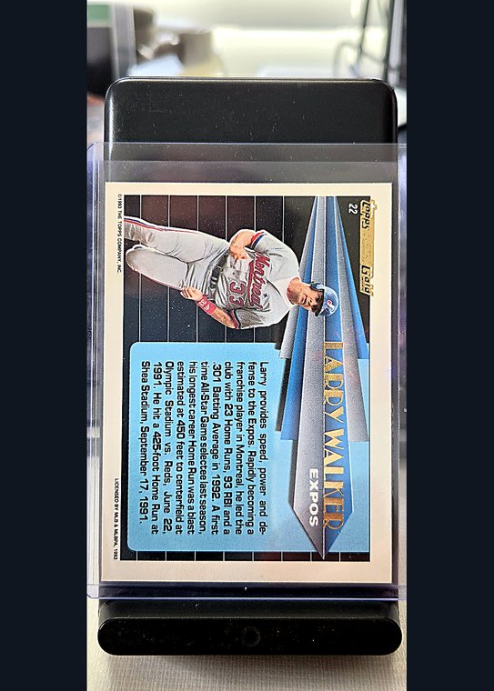 1993 Topps Larry Walker #22 back