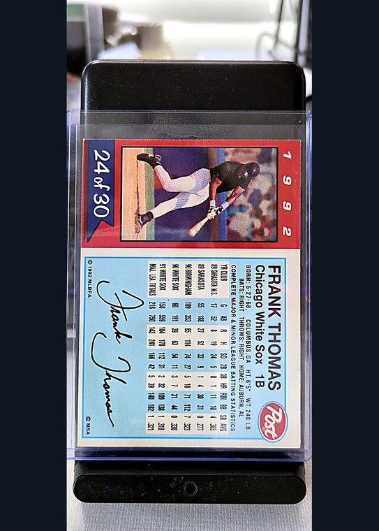 1992 Post Frank Thomas #24 of 30 back