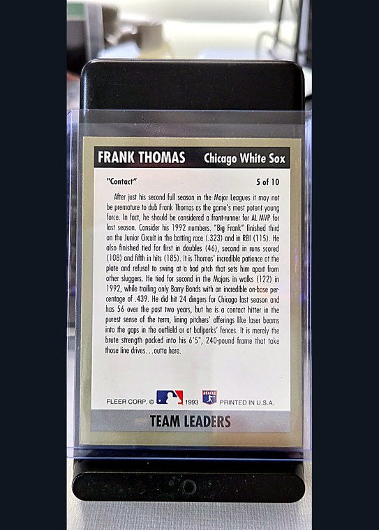 1993 Fleer Frank Thomas #5 back
