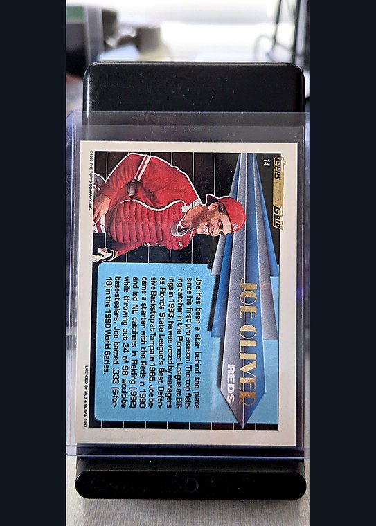 1992 Topps Joe Oliver #14 back