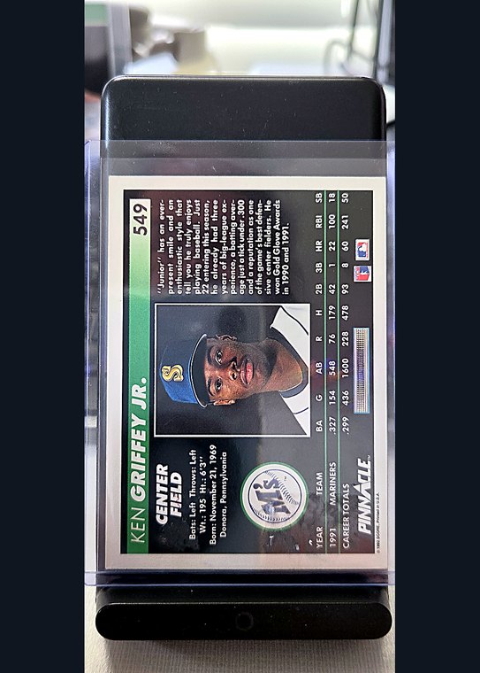 1992 Pinnacle Ken Griffey Jr. #549 back