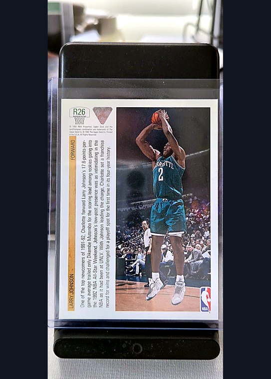1992 Upper Deck Larry Johnson #R26 back