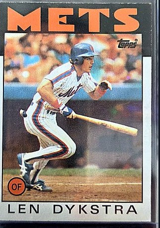 1986 Topps Len Dykstra #53 front, cropped to the card