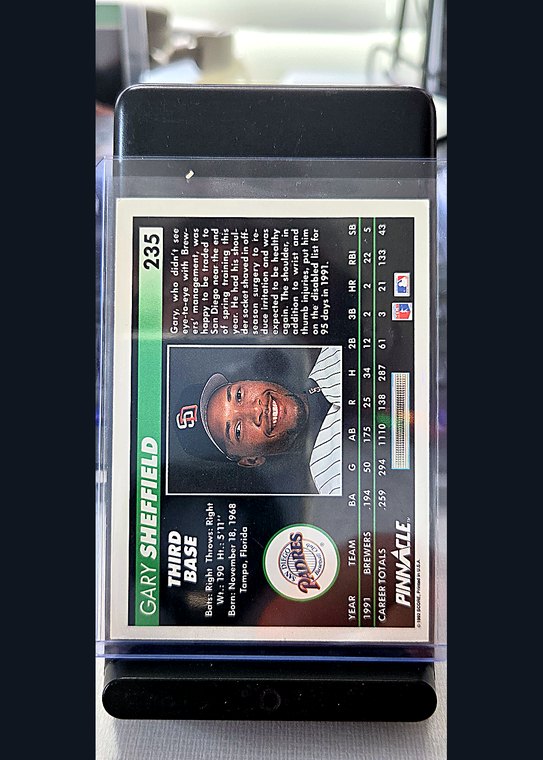 1992 Pinnacle Gary Sheffield #235 back