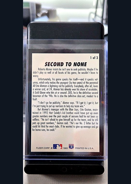 1993 Fleer Roberto Alomar back