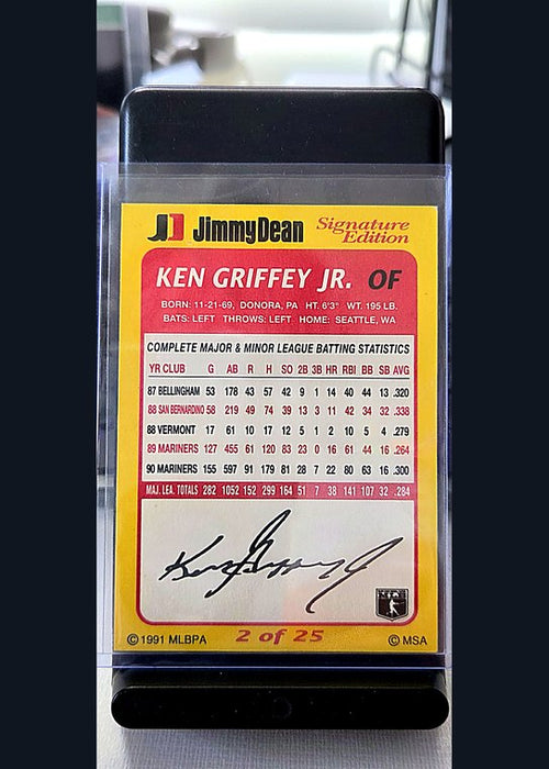 1991 Jimmy Dean Ken Griffey Jr. #2 of 25 back