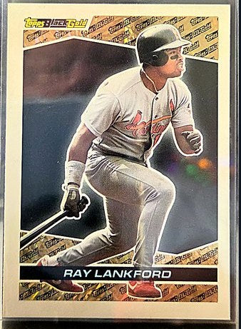 1992 Topps Ray Lankford #10 front, cropped to the card