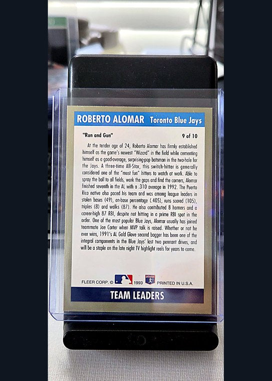 1993 Fleer Ultra Roberto Alomar #9 of 10 back