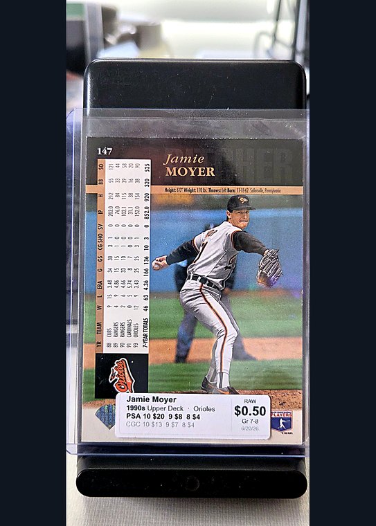 1994 Upper Deck Jamie Moyer #147 back