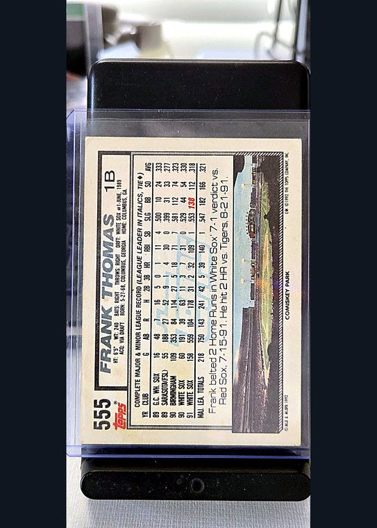 1992 Topps Frank Thomas #555 back